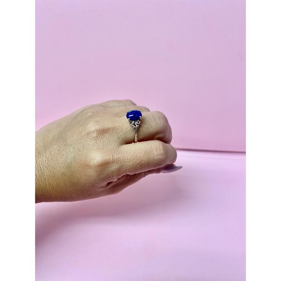 Navajo Sterling Silver Ring, Azurite Malachite, Size 5.5 Native American Jewelry - Picture 6 of 7